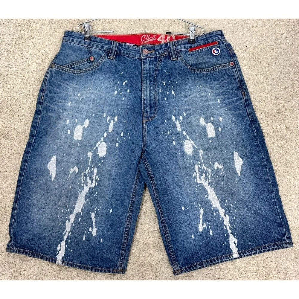 VTG G-Unit Denim Jean Shorts Jorts Men's 40 Wide Leg Baggy Streetwear Hip Hop‎